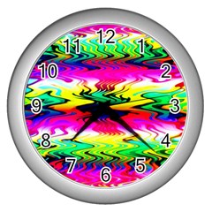 Waves Of Color Wall Clock (silver)