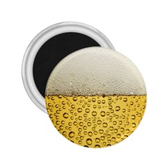 Texture Pattern Macro Glass Of Beer Foam White Yellow Art 2 25  Magnets by Semog4