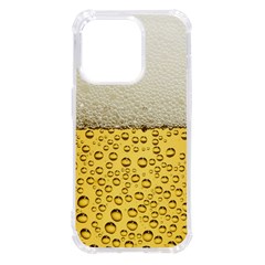 Texture Pattern Macro Glass Of Beer Foam White Yellow Art Iphone 14 Pro Tpu Uv Print Case by Semog4