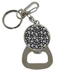 Skull-crossbones-seamless-pattern-holiday-halloween-wallpaper-wrapping-packing-backdrop Bottle Opener Key Chain by Ravend