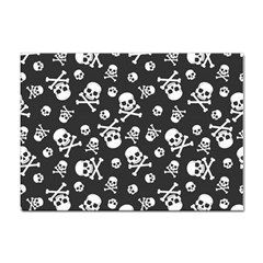 Skull-crossbones-seamless-pattern-holiday-halloween-wallpaper-wrapping-packing-backdrop Sticker A4 (10 Pack) by Ravend