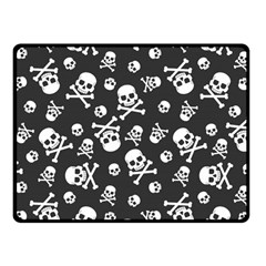 Skull-crossbones-seamless-pattern-holiday-halloween-wallpaper-wrapping-packing-backdrop Fleece Blanket (small)