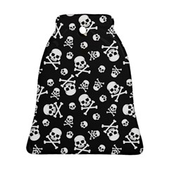 Skull Crossbones Seamless Pattern Holiday-halloween-wallpaper Wrapping Packing Backdrop Ornament (bell)
