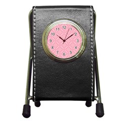 Pink-75 Pen Holder Desk Clock