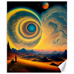 Ai Generated Surrealist Fantasy Dream Moon Space Canvas 8  X 10  by Jancukart