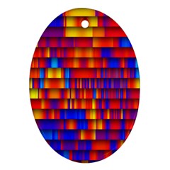 Geometric Pattern Colorful Fluorescent Background Ornament (oval)