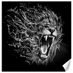 Lion Furious Abstract Desing Furious Canvas 20  X 20  by Jancukart