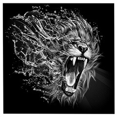 Lion Furious Abstract Desing Furious Wooden Puzzle Square