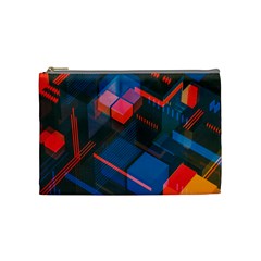 Minimalist Abstract Shaping  Abstract Digital Art Cosmetic Bag (medium) by Jancukart