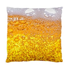 Texture Pattern Macro Glass Of Beer Foam White Yellow Bubble Standard Cushion Case (two Sides) by Semog4