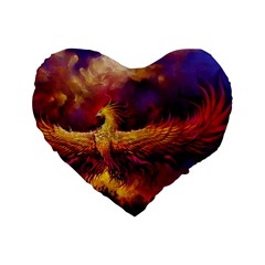 Phoenix Bird Standard 16  Premium Heart Shape Cushions by Semog4