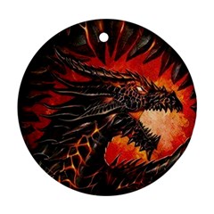 Dragon Fire Round Ornament (two Sides) by Semog4