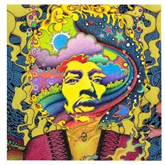 Psychedelic Rock Jimi Hendrix Wooden Puzzle Square by Semog4