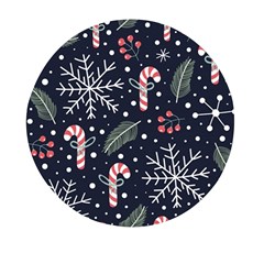 Holiday Seamless Pattern With Christmas Candies Snoflakes Fir Branches Berries Mini Round Pill Box (pack Of 3) by Semog4