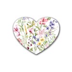 bunch of flowers Rubber Heart Coaster (4 pack)