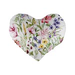 bunch of flowers Standard 16  Premium Flano Heart Shape Cushions
