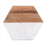 bunch of flowers Marble Wood Coaster (Hexagon) 