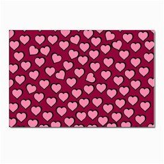 Pattern Pink Abstract Heart Love Postcard 4 x 6  (pkg Of 10) by Ravend