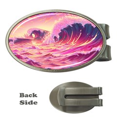 Wave Waves Ocean Sea Money Clips (oval)  by Ravend