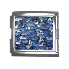 Boat Ship Background Pattern Mega Link Italian Charm (18mm) by Ravend