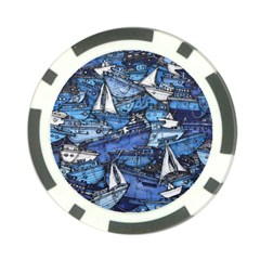 Boat Ship Background Pattern Poker Chip Card Guard (10 Pack)