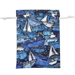 Boat Ship Background Pattern Lightweight Drawstring Pouch (xl)