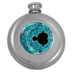 Fractal Abstract Background Round Hip Flask (5 Oz)
