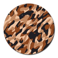 Abstract Camouflage Pattern Round Mousepad by Jack14