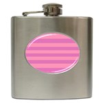 Pink Stripes Striped Design Pattern Hip Flask (6 oz)