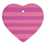 Pink Stripes Striped Design Pattern Heart Ornament (Two Sides)