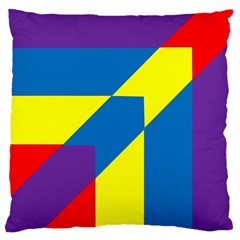 Colorful-red-yellow-blue-purple Large Cushion Case (two Sides) by Semog4