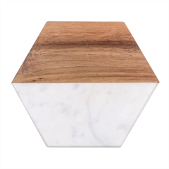 Star-pattern-design-decoration Marble Wood Coaster (hexagon)  by Semog4