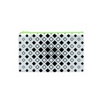 Square-diagonal-pattern-monochrome Cosmetic Bag (XS)