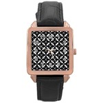 Abstract-background-arrow Rose Gold Leather Watch 