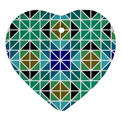 Mosaic-triangle-symmetry- Heart Ornament (two Sides) by Semog4