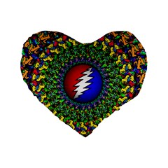 Grateful Dead Standard 16  Premium Heart Shape Cushions by Semog4