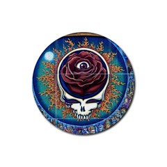 Grateful Dead Skull Rose Rubber Coaster (round) by Semog4