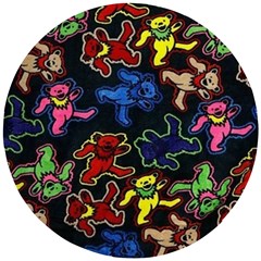 Grateful Dead Pattern Wooden Puzzle Round by Semog4