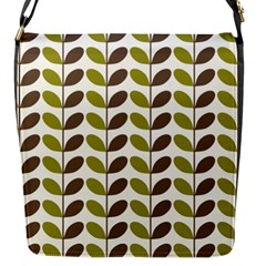 Leaf Plant Pattern Seamless Flap Closure Messenger Bag (s) by Semog4