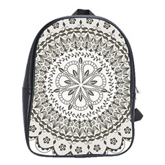 Vector Mandala Drawing Decoration School Bag (xl) by Semog4