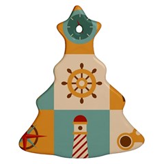 Nautical Elements Collection Ornament (christmas Tree) 