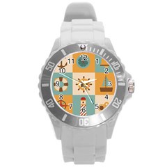 Nautical Elements Collection Round Plastic Sport Watch (l)