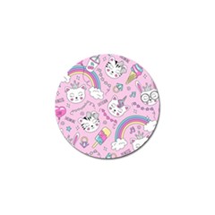 Beautiful Cute Animals Pattern Pink Golf Ball Marker by Semog4