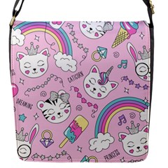 Beautiful Cute Animals Pattern Pink Flap Closure Messenger Bag (s) by Semog4