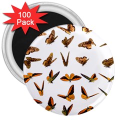 Butterfly Butterflies Insect Swarm 3  Magnets (100 Pack) by Salman4z
