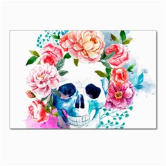 Day Of The Dead Skull Art Postcard 4 x 6  (pkg Of 10) by Salman4z
