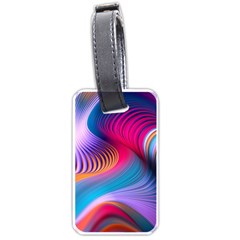 Colorful 3d Waves Creative Wave Waves Wavy Background Texture Luggage Tag (one Side) by Salman4z