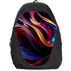 Waves Splash Liquid Paint Wall Backpack Bag by Jancukart