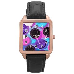 Cookies Chocolate Cookies Sweets Snacks Baked Goods Rose Gold Leather Watch  by Jancukart