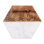 Waves Particles Vibration Atom Physics Technology Marble Wood Coaster (Hexagon) 